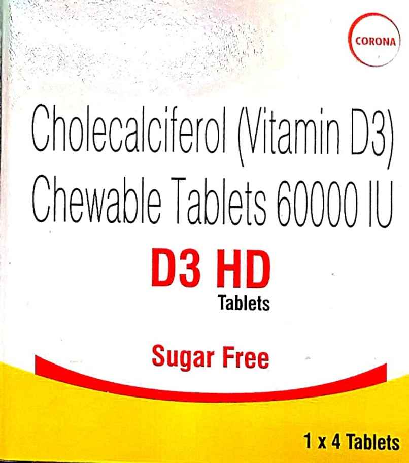 D3 HD 60000 IU Sugar Free Chewable Tablet
