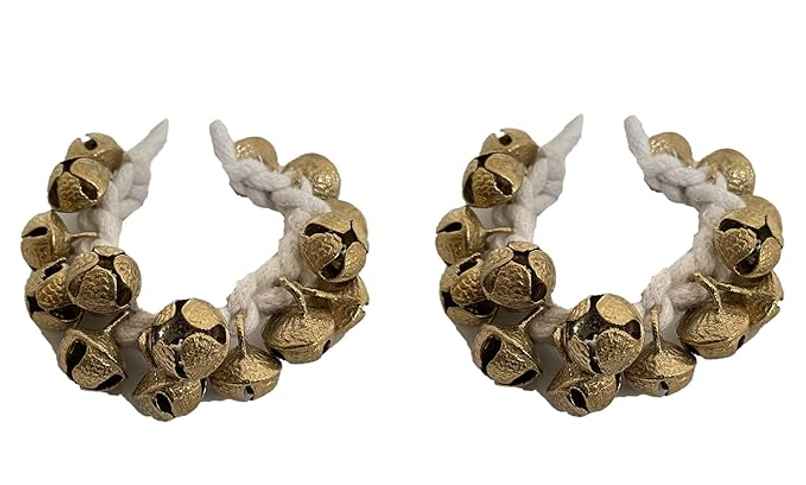 Uapan Brass Ghungroo Small White String Pair 15+15