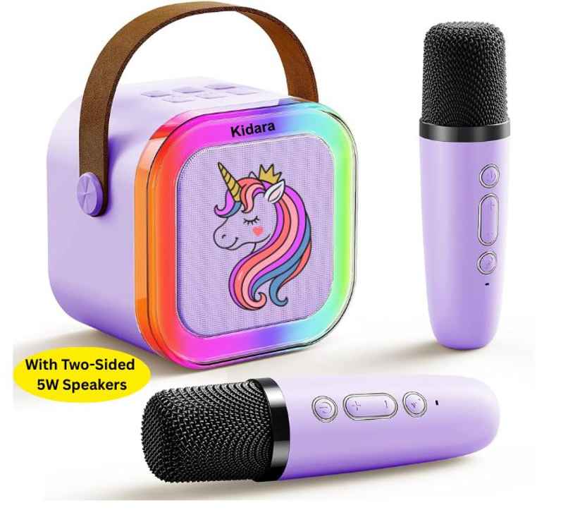 Kidara Unicorn Karaoke Speaker & Mic Set (5 W, Purple)