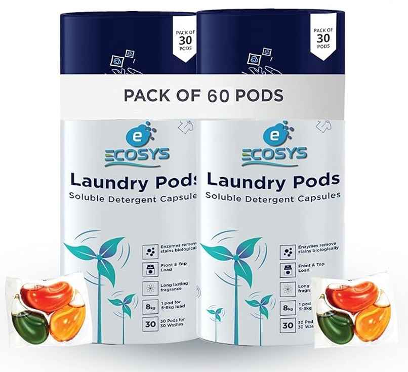 Ecosys Laundry Pods with Bioenzymes | Softener & Long Lasting Aroma