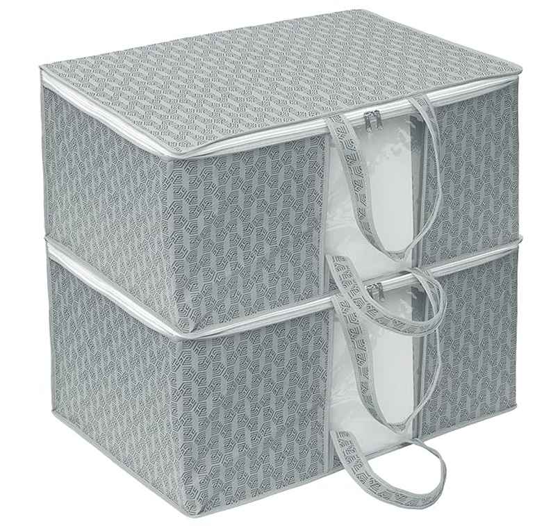 Homestrap Pack Of 2 Non Woven Underbed Storage Organizer