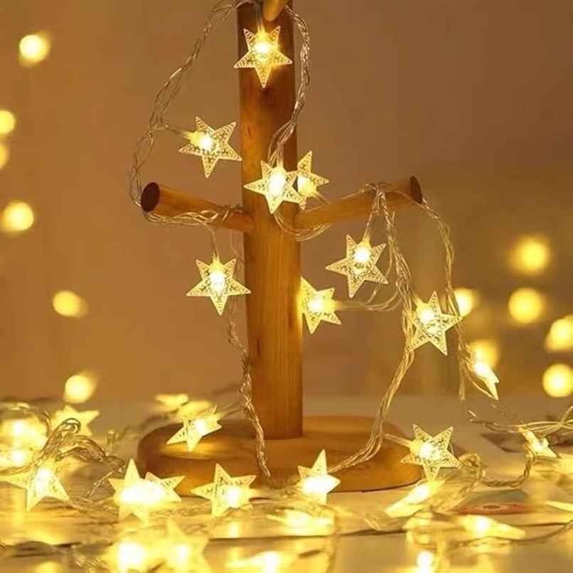 Desidiya Decorative Led String Lights With 20 Stars | Warm White | Starry Night | 4 m