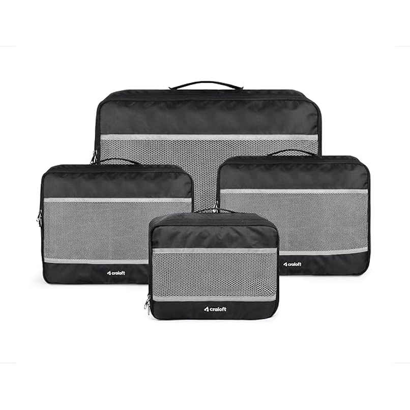 Craloft Polyester Packing Cubes Travel Organizer for Men and Women Set of 4 Piece (1L, 2M, 1S)