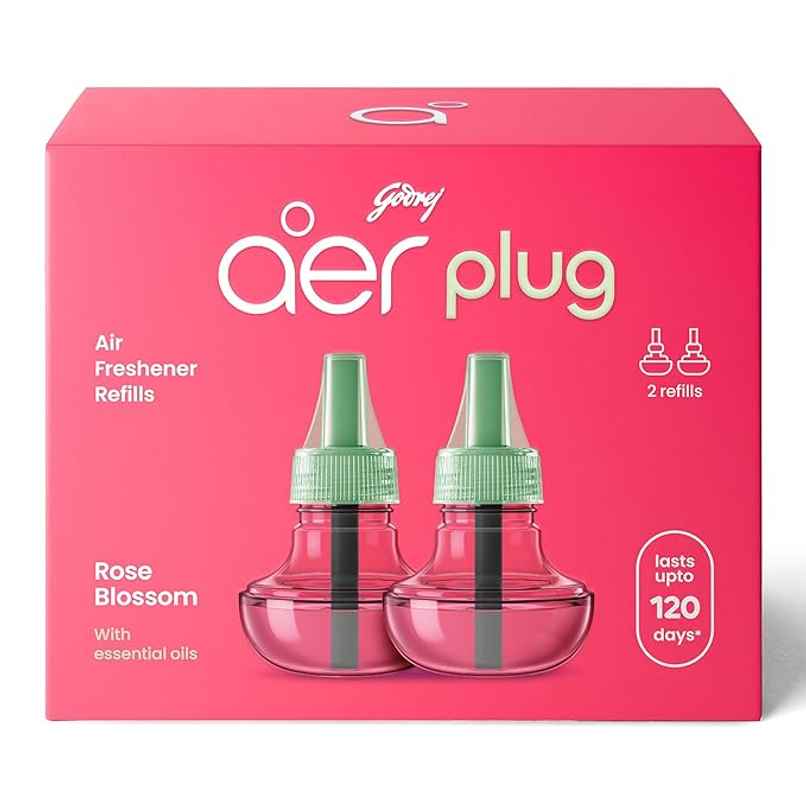 Godrej aer Plug Electric Air Freshener Refills | Rose Blossom