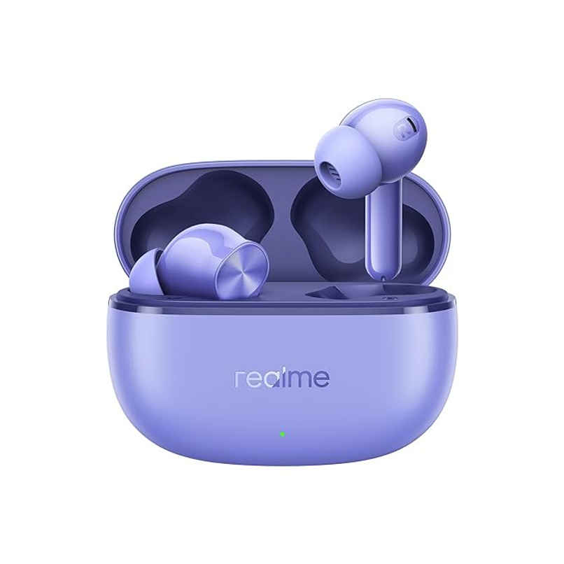 realme Buds T200 Lite Bluetooth in Ear Earbuds | 4 Mic | AI ENC for Calls | Aurora Purple