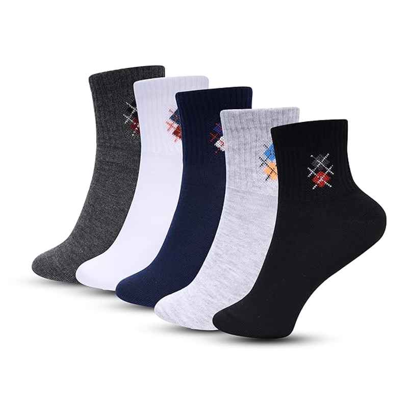 Luxrio Men's Solid Ankle Length Cotton Socks | SCK-16-5-PK-ANKL | Multicolour - Free Size Luxrio Men's Solid Ankle Length Cotton Socks | SCK-16-5-PK-ANKL | Multicolour - Free Size