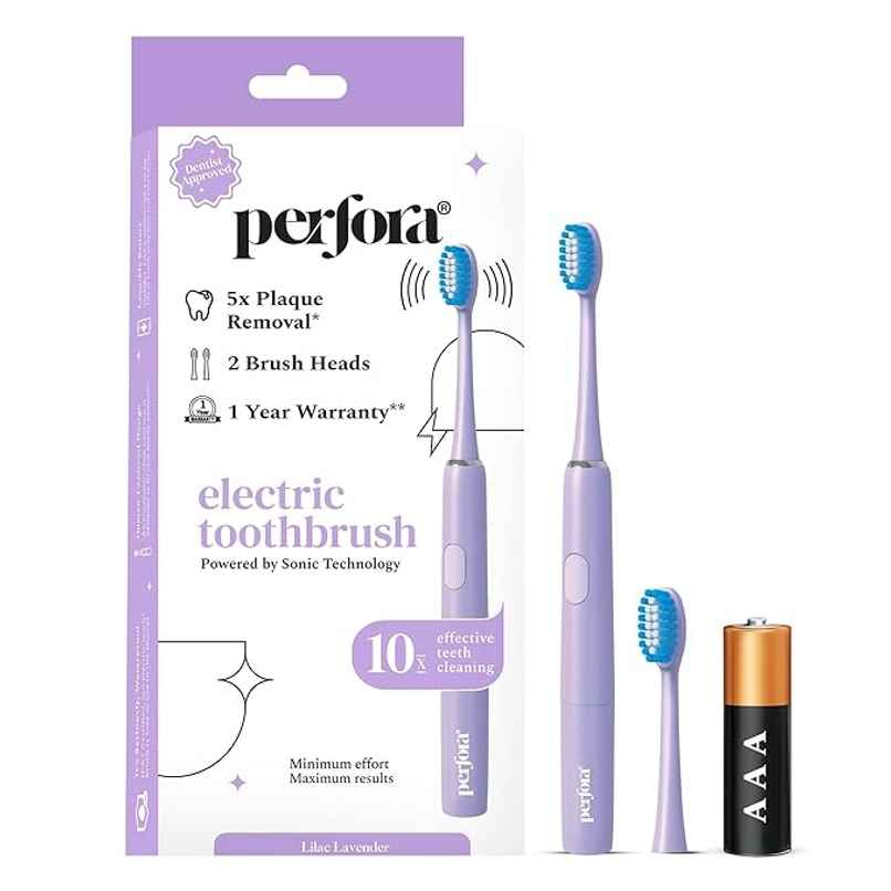Perfora Smart Electric Toothbrush - Lilac Lavender (with 2 cleaning modes)