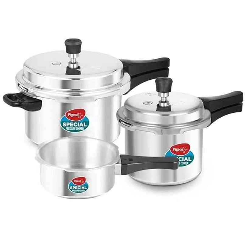 Pigeon Special 2 L, 3 L, 5 L Outer Lid Induction Bottom Pressure Cooker Pigeon Special 2 L, 3 L, 5 L Outer Lid Induction Bottom Pressure Cooker