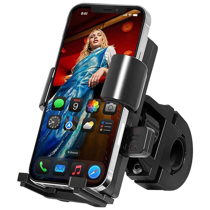 BMH110 360 Rotatable ABS Bike Mobile Holder | One Press Lock, Anti Skid Pads BMH110 360 Rotatable ABS Bike Mobile Holder | One Press Lock, Anti Skid Pads