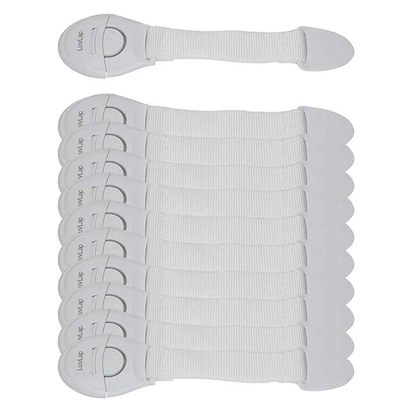 LuvLap Baby Safety Furniture Locks | Pack of 10 | Adjustable and Flexible with 3M Adhesive