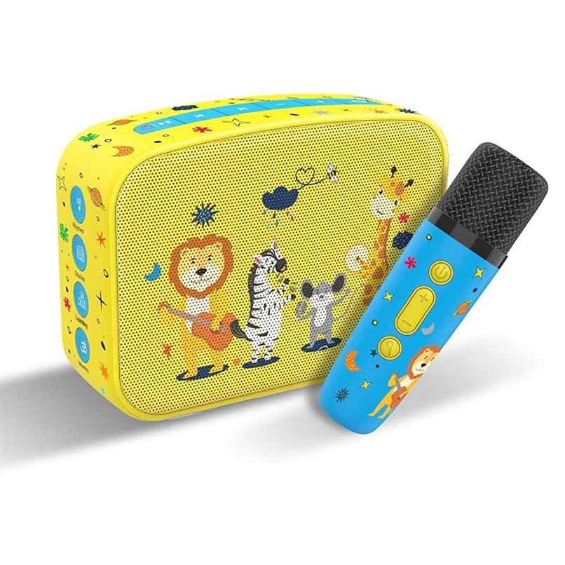 Carvaan Mini Kids Wireless Mic Bluetooth Speaker | 300+ Pre-Loaded Stories | Rhymes and Mantras | AUX, USB | 4 hours Playtime | Baby Yellow Carvaan Mini Kids Wireless Mic Bluetooth Speaker | 300+ Pre-Loaded Stories | Rhymes and Mantras | AUX, USB | 4 hours Playtime | Baby Yellow