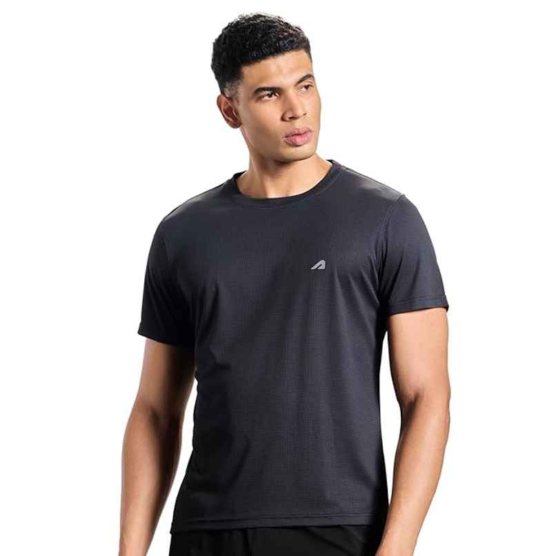 Boldfit Men's Sports T-shirt Quick Dry Fit Regular Gym Casual Wear Running | Black - S
