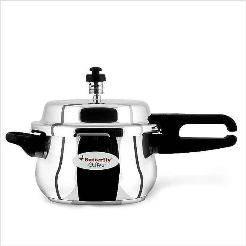 Butterfly Curve Stainless Steel Outer Lid Pressure Cooker, 3 Litre, Silver Butterfly Curve Stainless Steel Outer Lid Pressure Cooker, 3 Litre, Silver