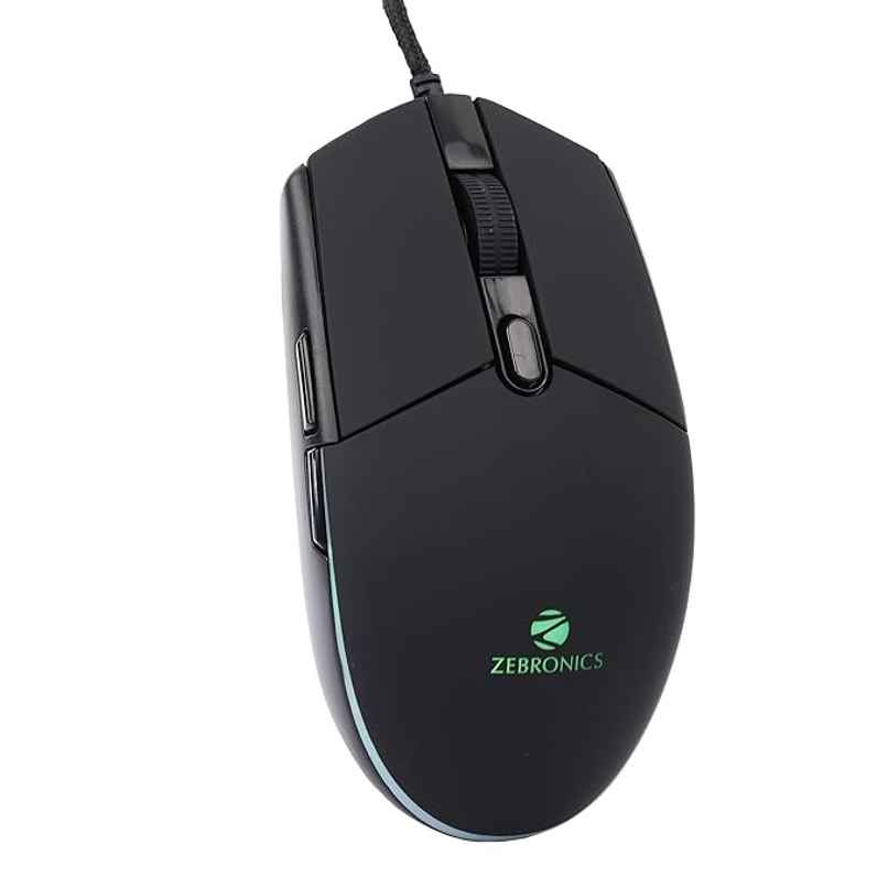 Zebronics War M Wired Gaming Mouse, 6 Buttons, Upto 4200 Dpi, Usb Interface, Breathing Led