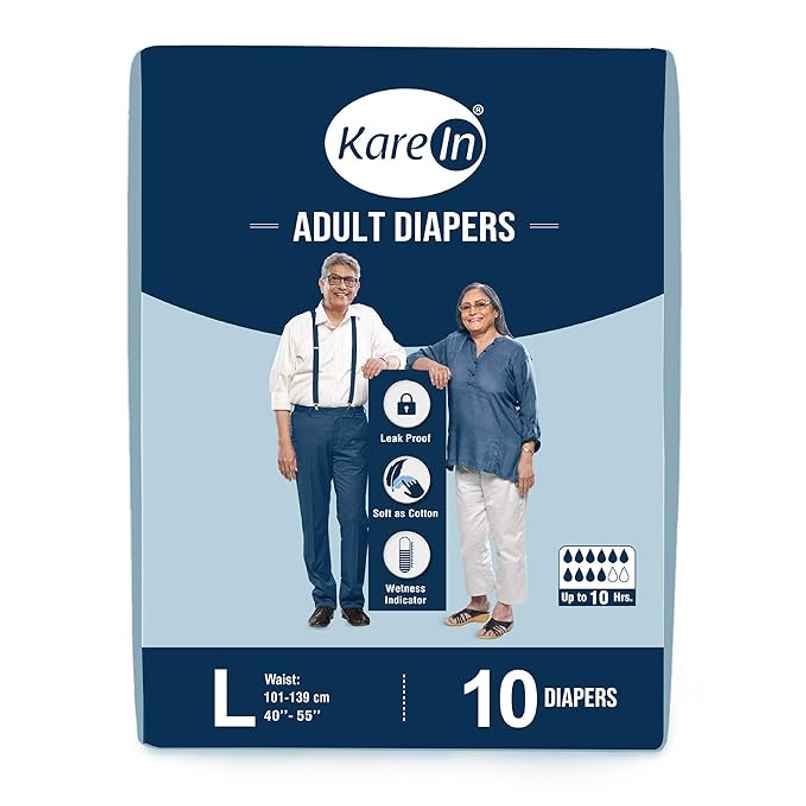 Kare In Premium Adult Diapers | Large - Waist Size 101-139 cm