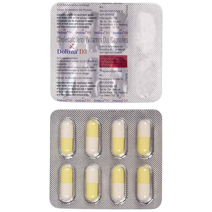 Dolima D3 60000IU Vitamin D3 Capsule