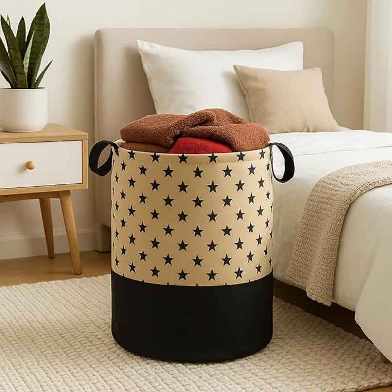 Perpetual 45L Waterproof Laundry Basket | Foldable Storage Bag with Handle (BrownStar) Perpetual 45L Waterproof Laundry Basket | Foldable Storage Bag with Handle (BrownStar)