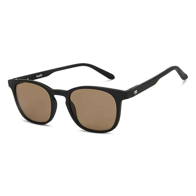 Lenskart Hustlr Unisex Black Full Rim Wayfarer Polarised And Uv Protected Lens Medium