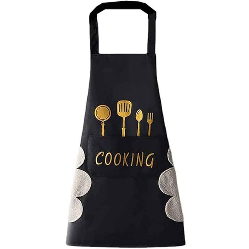 Perpetual Cute Cartoon Print Kitchen Apron with Pocket
