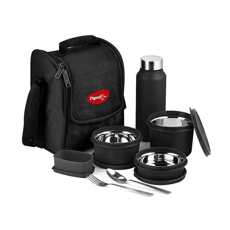 Pigeon Heat and Treat Lunch Box | Pack Of 4 | Black