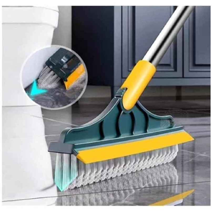 Perpetual Small Bathroom Cleaning Brush with Wiper 120 Degree Rotatable | 47 inch