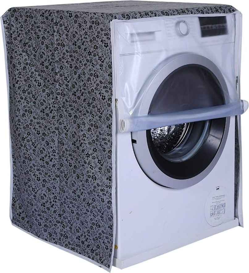 Daluci Front Load Washing Machine Cover For Bosch 6.5-9 kg | Black and Grey | 63 x 63 x 81 cm