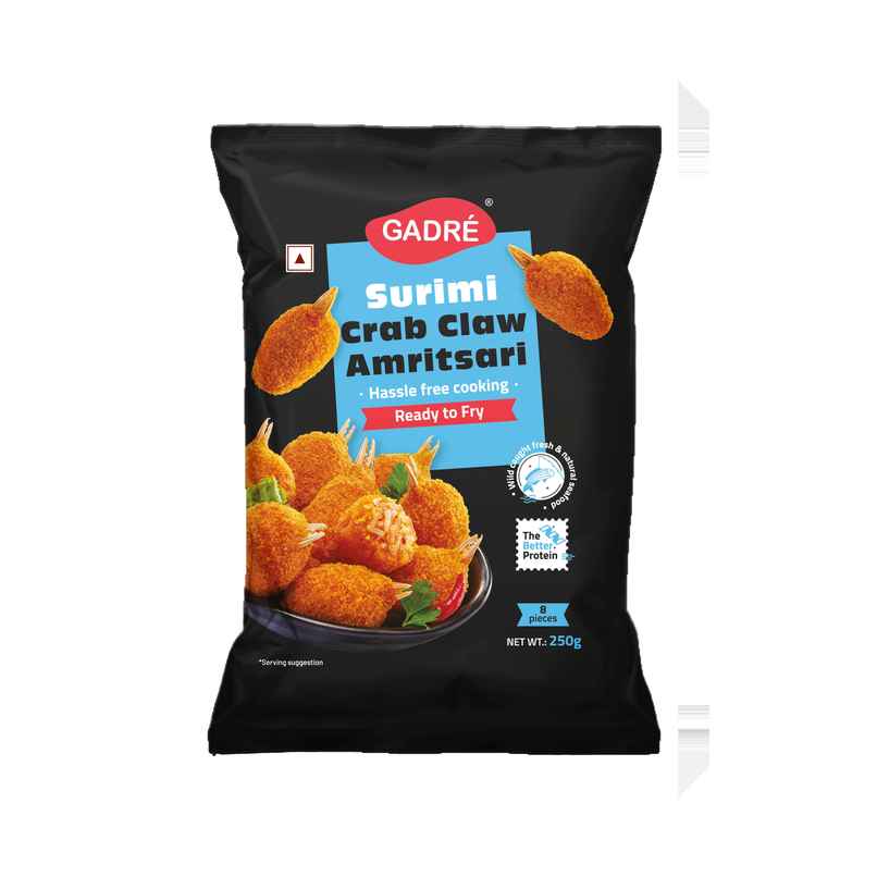 Gadre Surimi Crab Claw Amritsari | No Added Preservatives | Seafood | Ready To Fry Non Veg Snack Gadre Surimi Crab Claw Amritsari | No Added Preservatives | Seafood | Ready To Fry Non Veg Snack