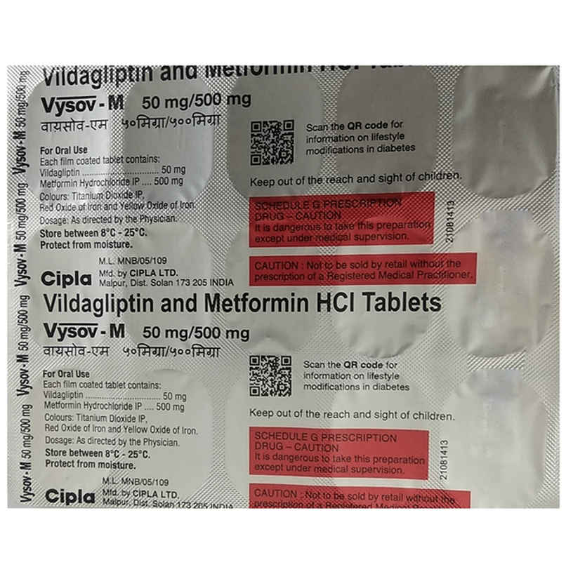 Vysov-M 50mg/500mg Tablet