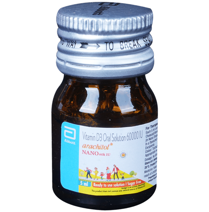 Arachitol Nano 60K IU Vitamin D3 Sugar Free Oral Solution