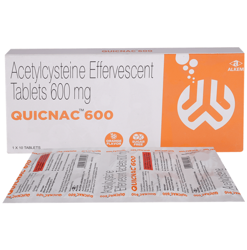 Quicnac 600 Orange Flavour Sugar Free Effervescent Tablet Quicnac 600 Orange Flavour Sugar Free Effervescent Tablet