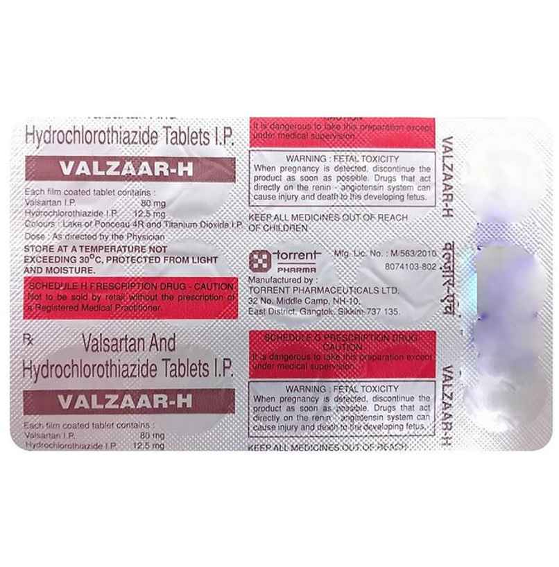 Valzaar-H 80mg+12.5mg Tablet Valzaar-H 80mg+12.5mg Tablet