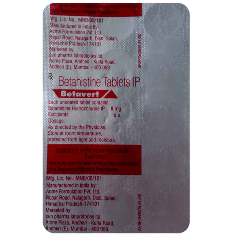 Betavert 8mg Tablet