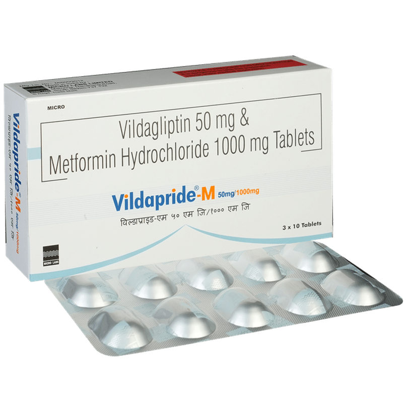 Vildapride-M 50mg/1000mg Tablet