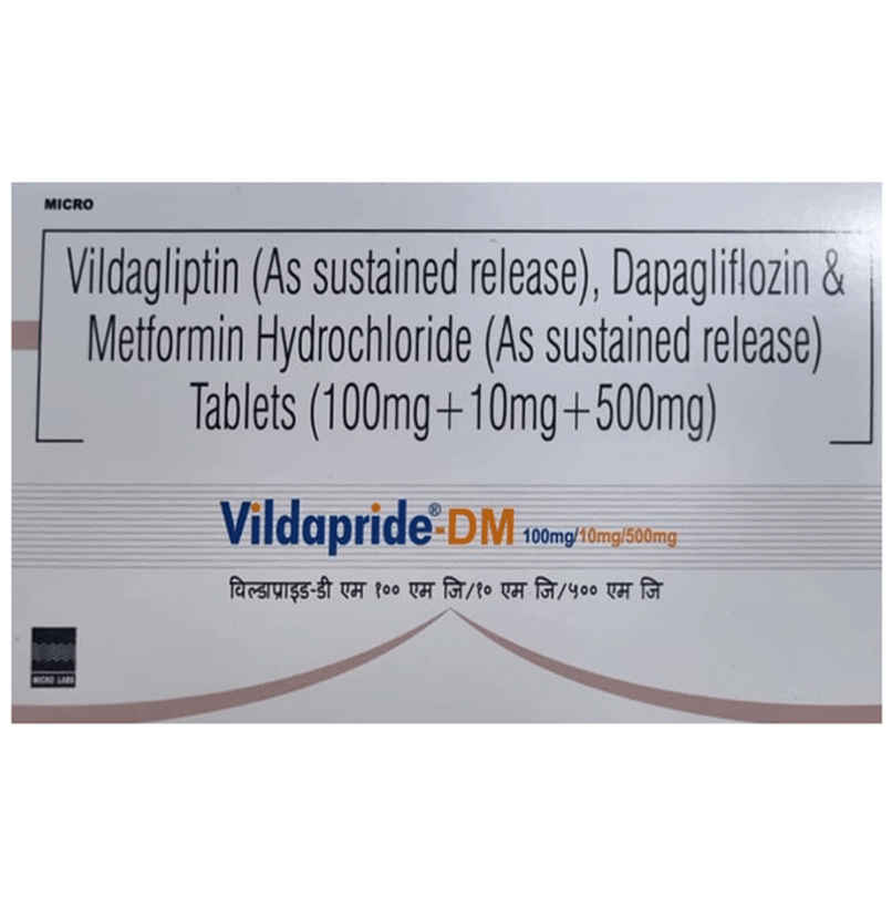 Vildapride-DM 100mg/10mg/500mg Tablet SR