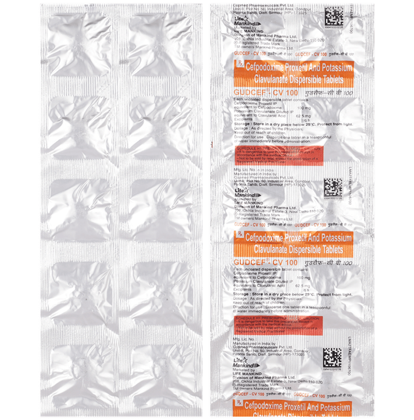 Gudcef-CV 100 Tablet DT Gudcef-CV 100 Tablet DT