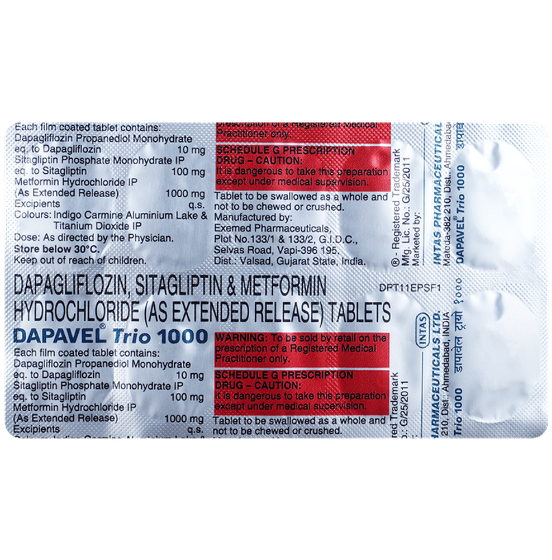 Dapavel Trio 1000 Tablet ER