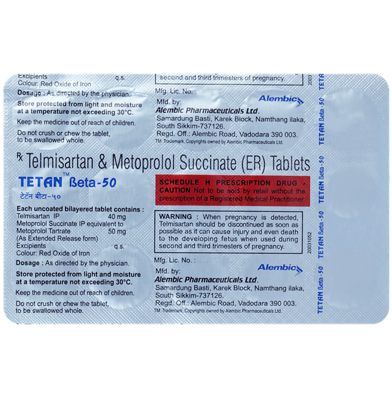 Tetan Beta-50 Tablet ER