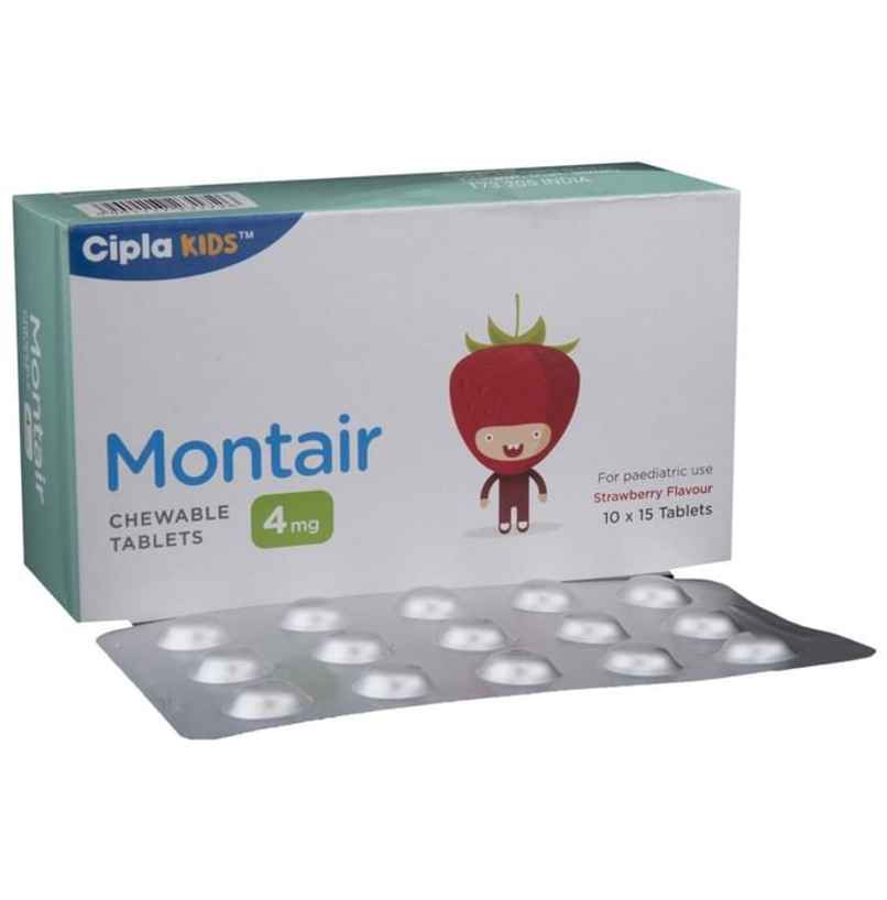 Montair 4mg Strawberry Flavour Chewable Tablet