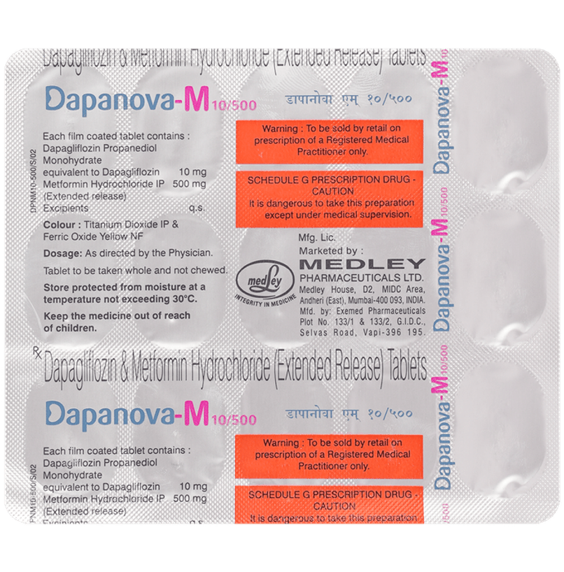 Dapanova-M 10/500 Tablet