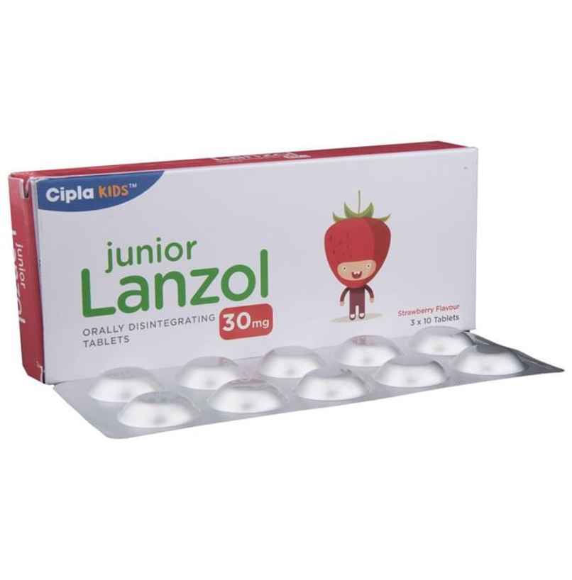 Junior Lanzol 30mg Strawberry Flavour Tablet DT