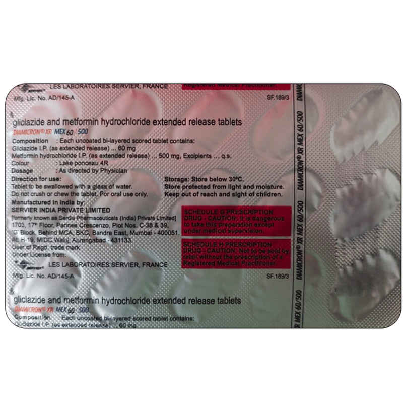 Diamicron XR Mex 60/500 Tablet Diamicron XR Mex 60/500 Tablet