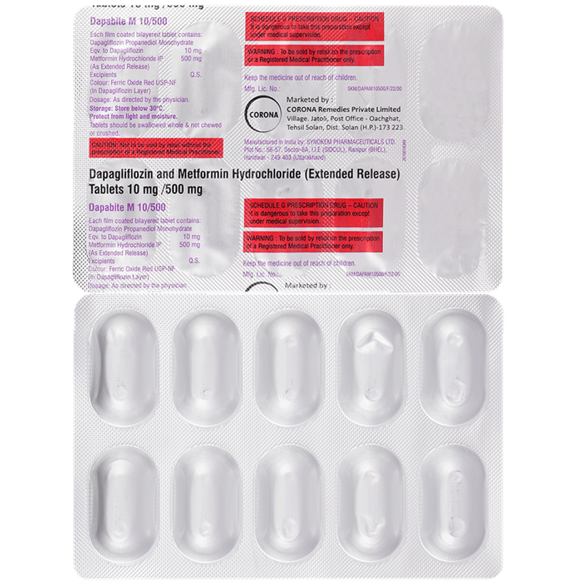 Dapabite M 10/500 Tablet