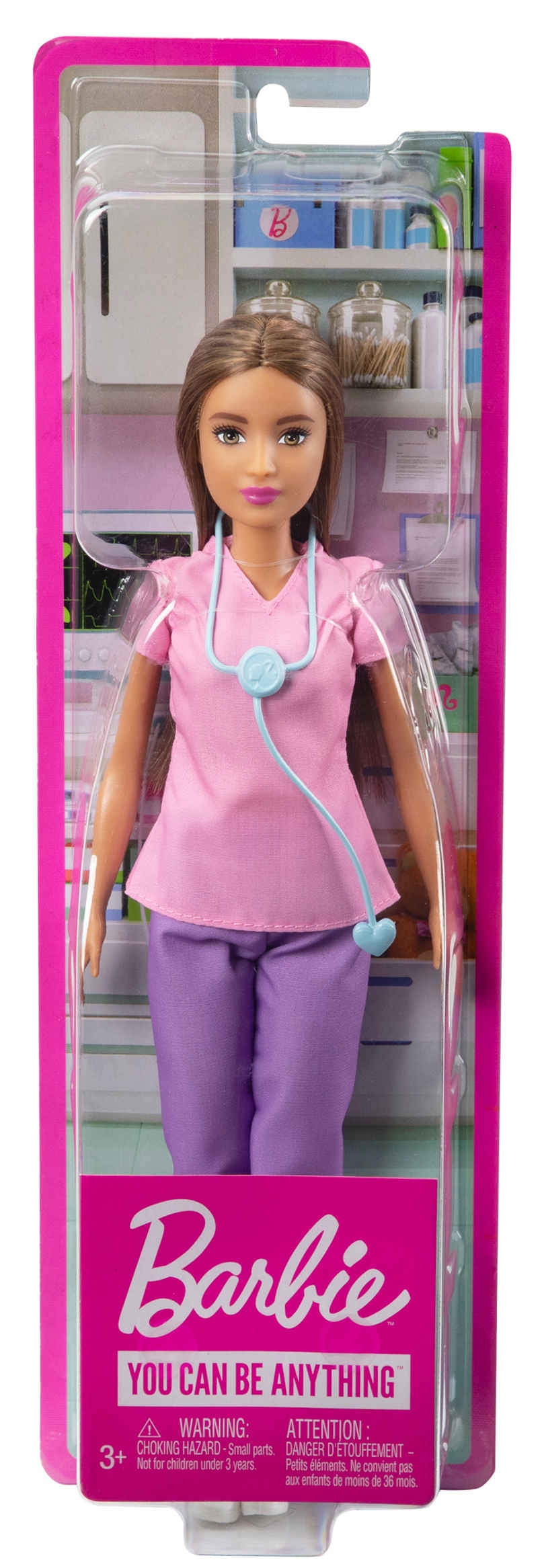 Barbie Nurse Blonde Petite Doll with Scrub & Stethoscope Barbie Nurse Blonde Petite Doll with Scrub & Stethoscope