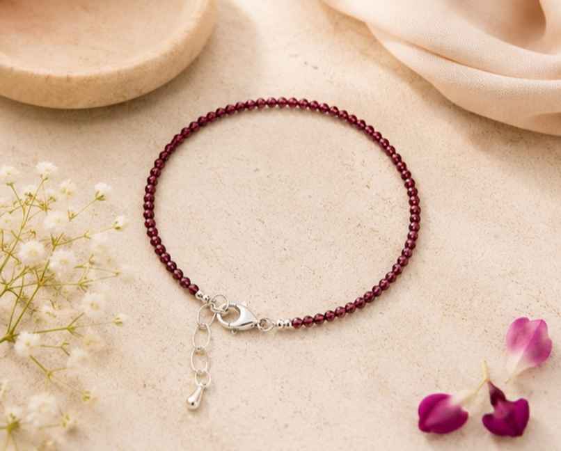 Garnet Crystal Anklet | ServDharm Garnet Crystal Anklet | ServDharm
