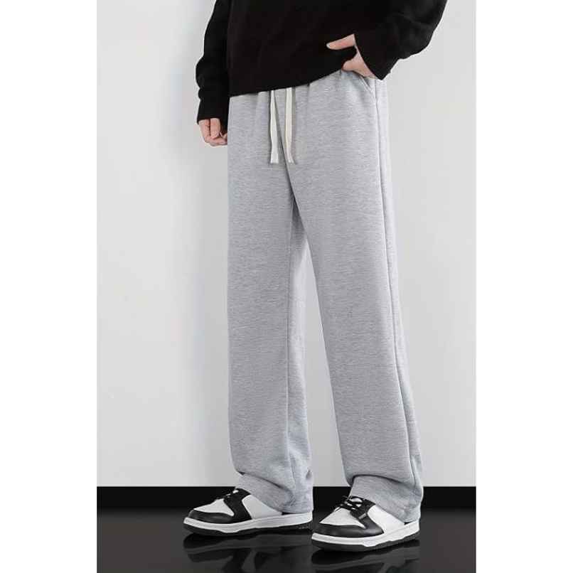 Springman Men's Solid Cotton Rich French Terry Baggy Track Pant | Grey - M