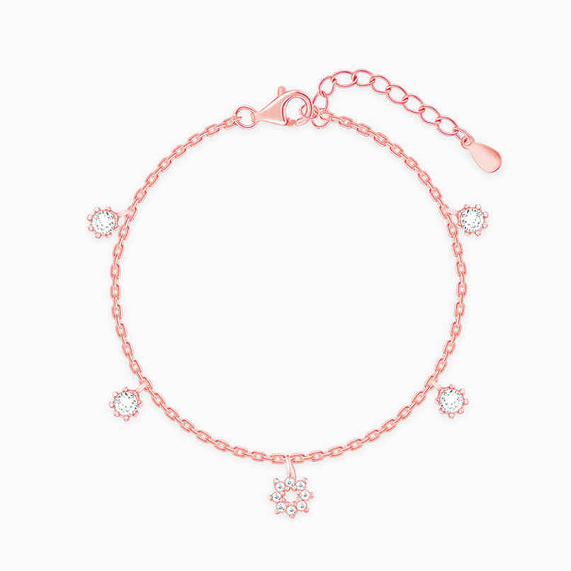 Giva Anushka Sharma Rose Gold Flower Charm Bracelet | BR0112