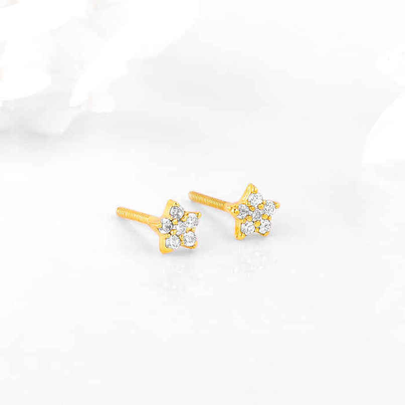 GIVA Anushka Sharma Golden Star Constellation Tiny Studs | ER0462