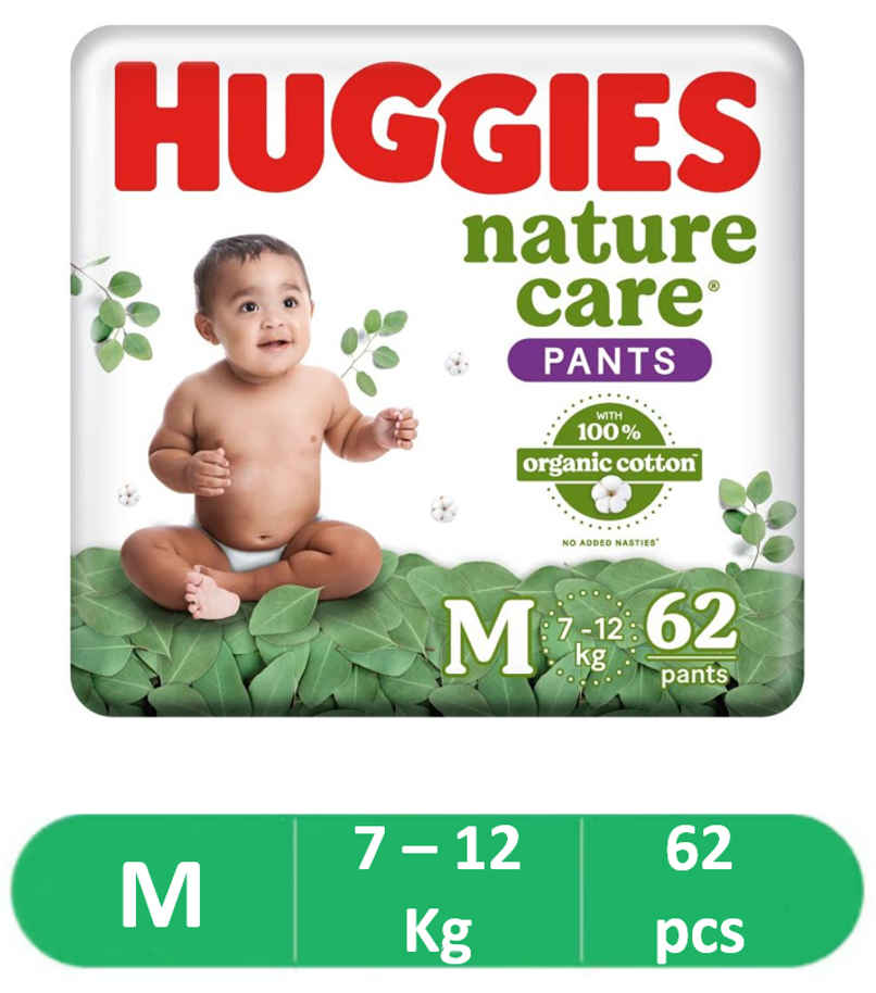 Huggies Nature Care Pant Style Diaper | M | 62 pcs