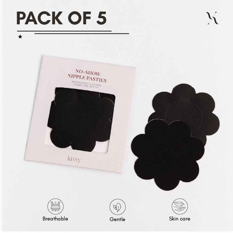 Krvvy No-Show Nipple Pasties - Black