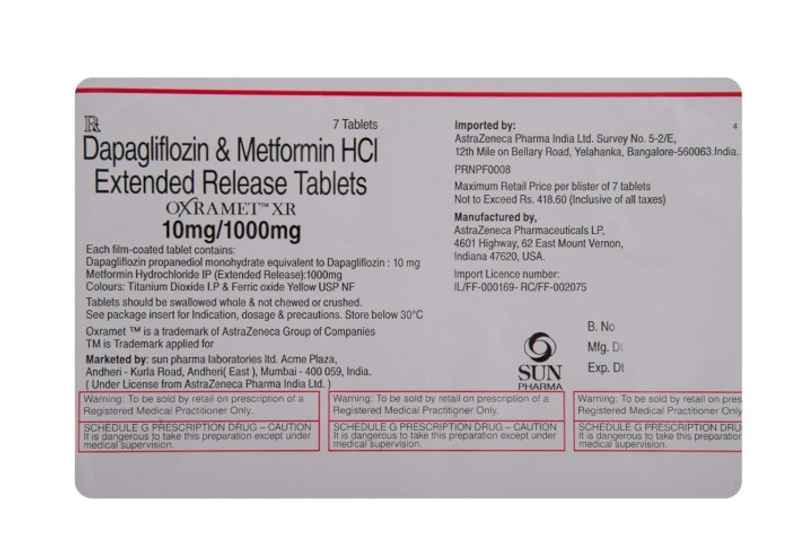 Oxramet XR 10mg/1000mg Tablet Oxramet XR 10mg/1000mg Tablet